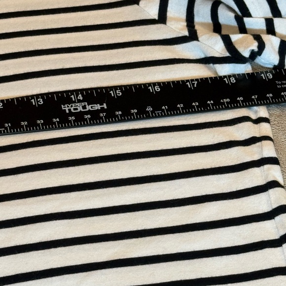 Boden Olivia Long Sleeve Breton Boatneck Cream/Black striped top, size 12 - Picture 5 of 9